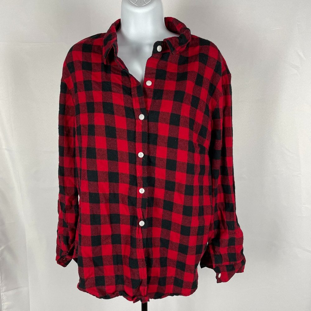 Guanyy Plaid Flannel Red XL